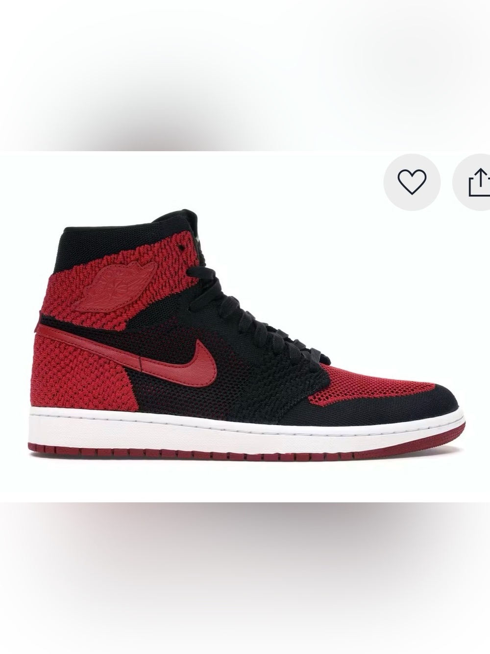 Nike Air Jordan 1 Flyknit Mid Sneaker - Black/Red M 11